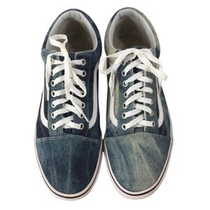 Vans Old Skool Denim Acid Wash Lace-Up Skate Shoes - Sz Men’s 10.5/ Women’s 12